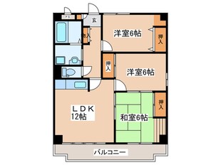 ハイツ飯泉Ａ棟の物件間取画像